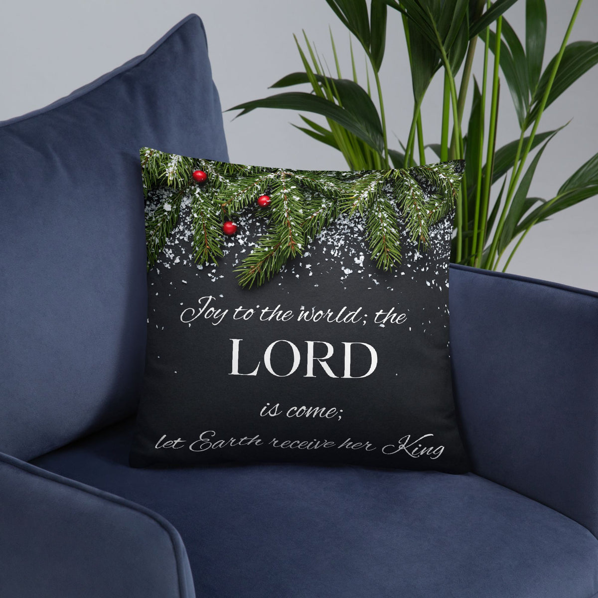 'Joy to the world' - Christmas pillow - Mimiko Designs - christian apparel gifts