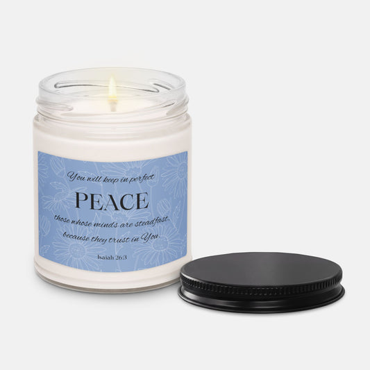 'Perfect Peace' - 60 hours scented soy candle - Clean Cotton - MIMIKO DESIGNS - christian apparel gifts