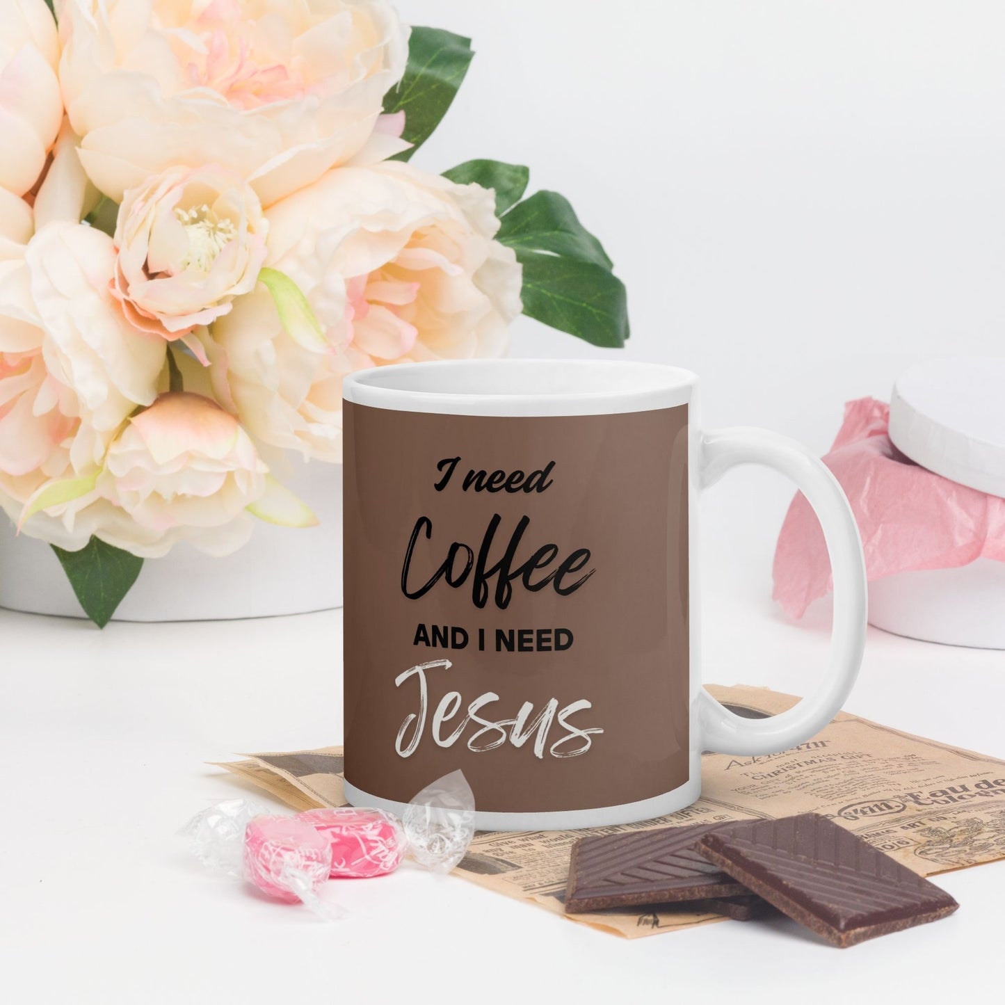 'I need coffee and I need Jesus' - 11oz coffee mug