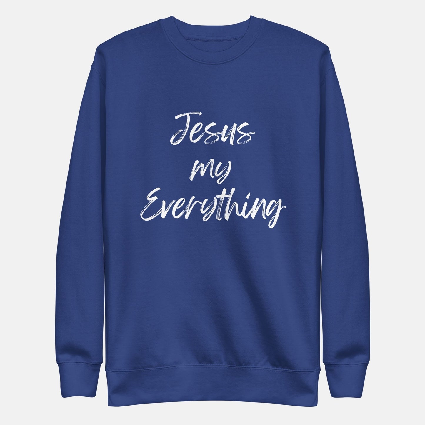 'Jesus my Everything' - unisex sweatshirt royal blue - S - MIMIKO DESIGNS - christian apparel gifts