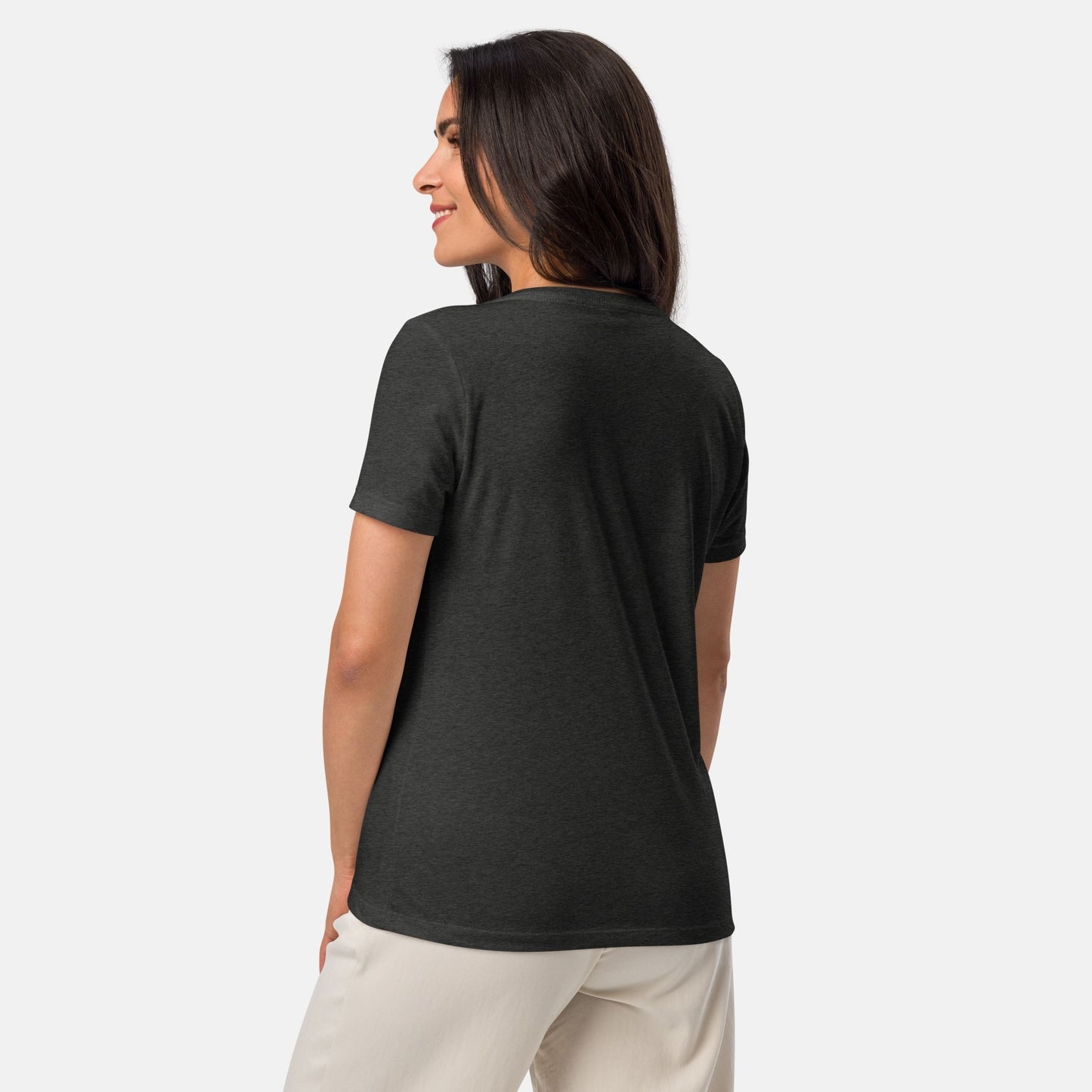 'Be still' - embroidered v-neck t-shirt