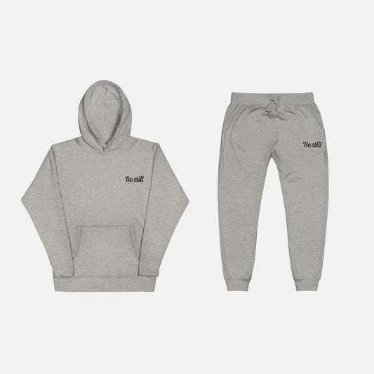 'Be still' - unisex embroidered fleece sweatpants