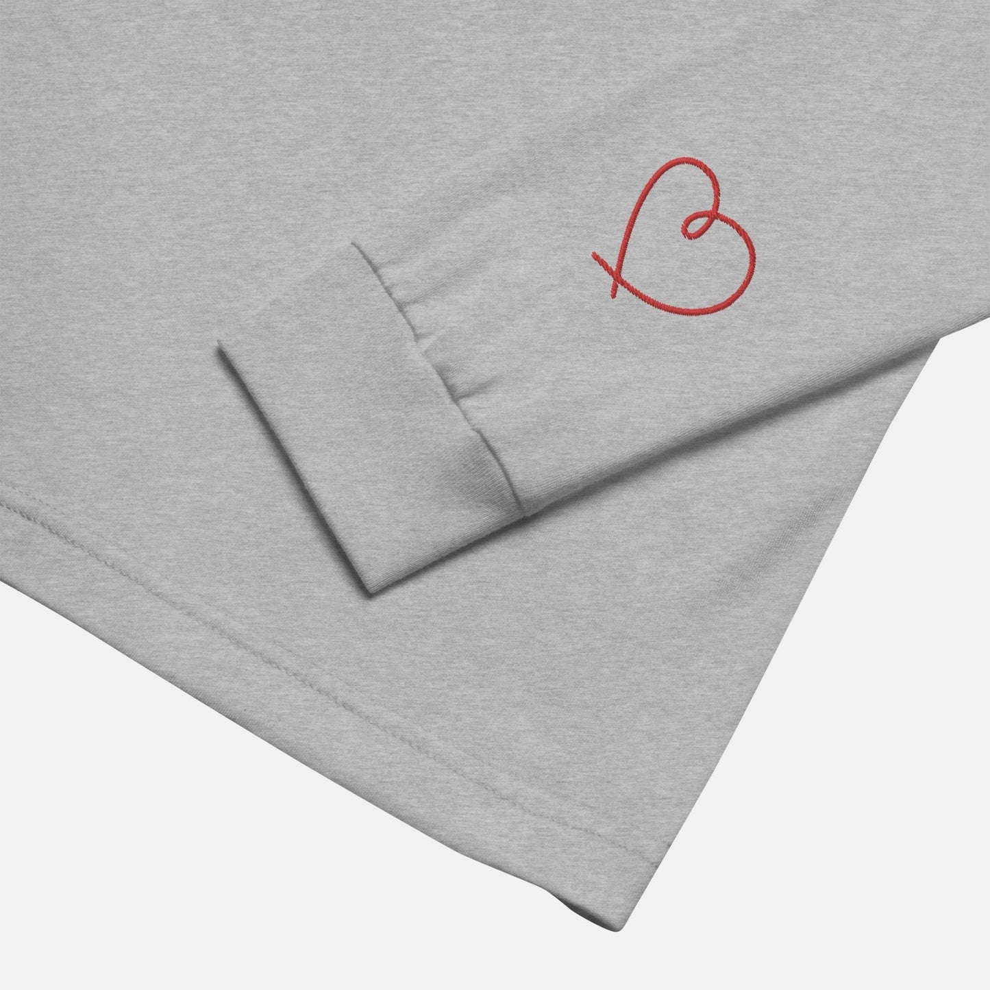 'I wear my heart on my sleeve' - embroidered long sleeve tee