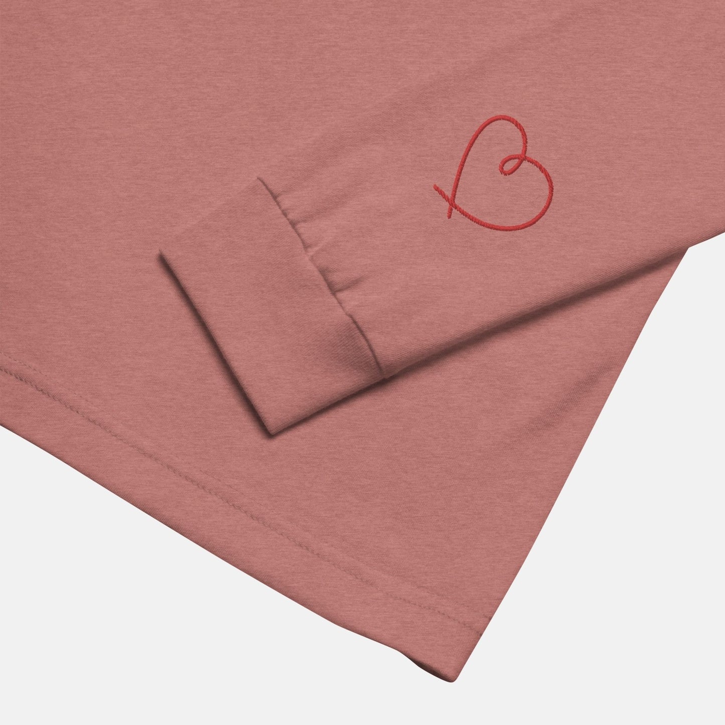 'I wear my heart on my sleeve' - embroidered long sleeve tee