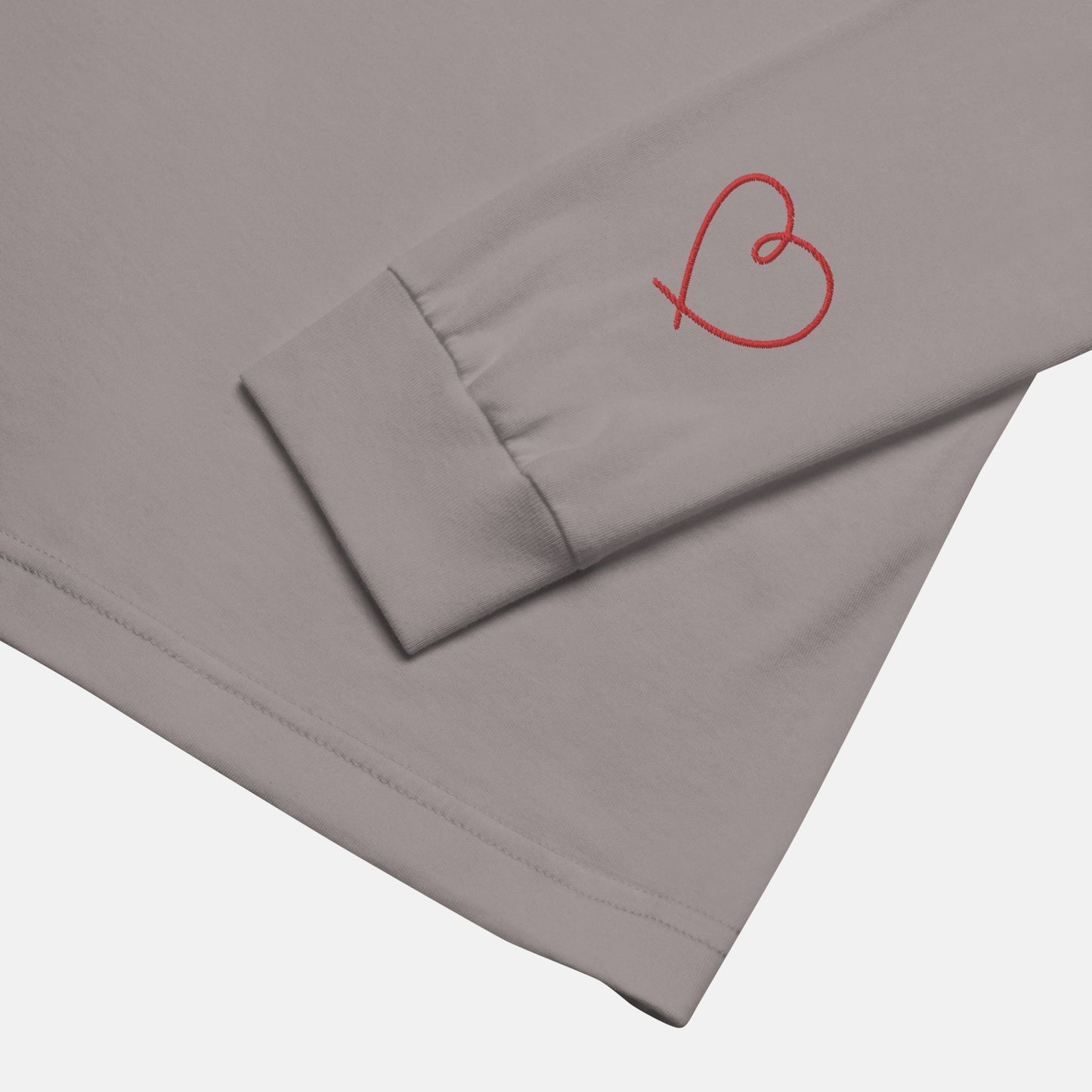 'I wear my heart on my sleeve' - embroidered long sleeve tee