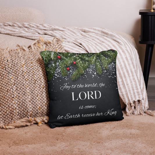 'Joy to the world' - Christmas pillow - Mimiko Designs - christian apparel gifts