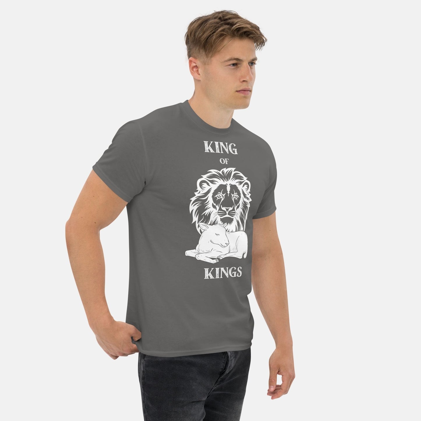 'King of Kings' - unisex cotton t-shirt charcoal