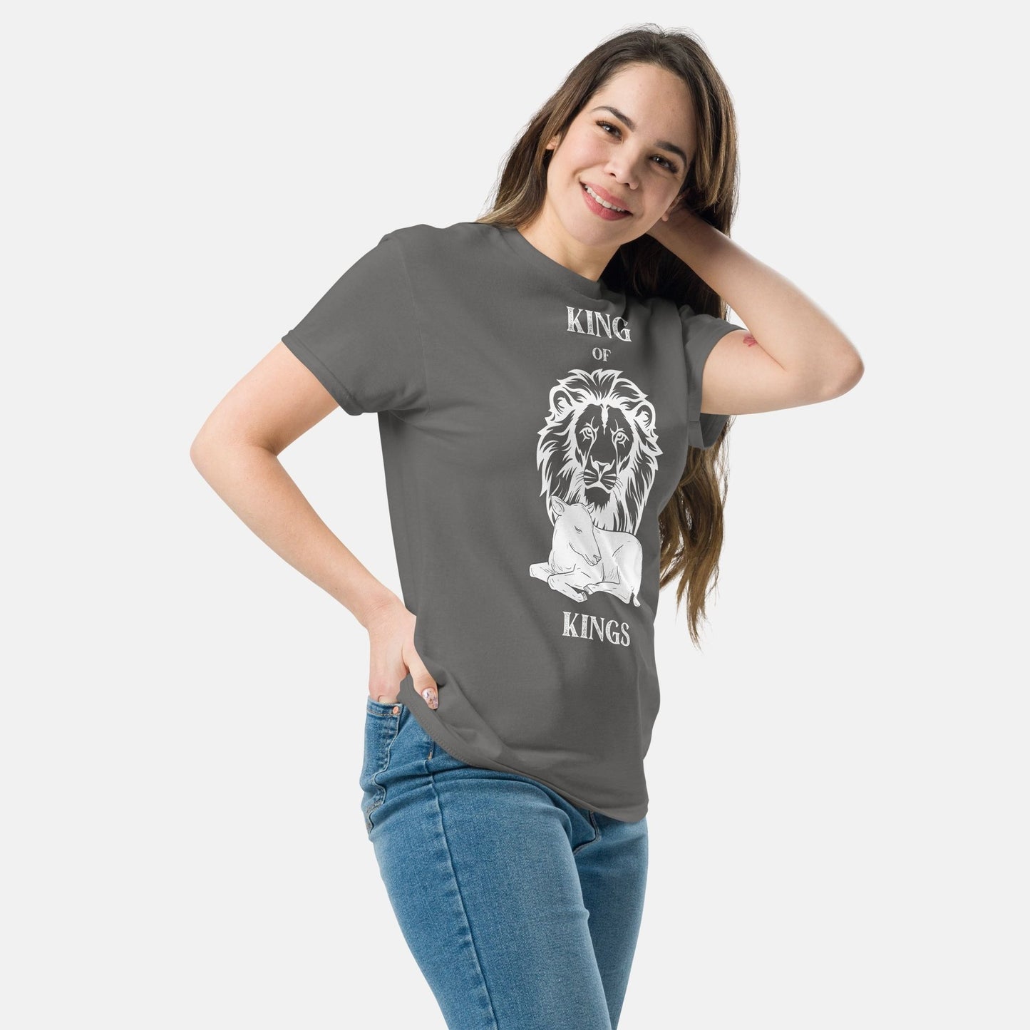 'King of Kings' - unisex cotton t-shirt charcoal