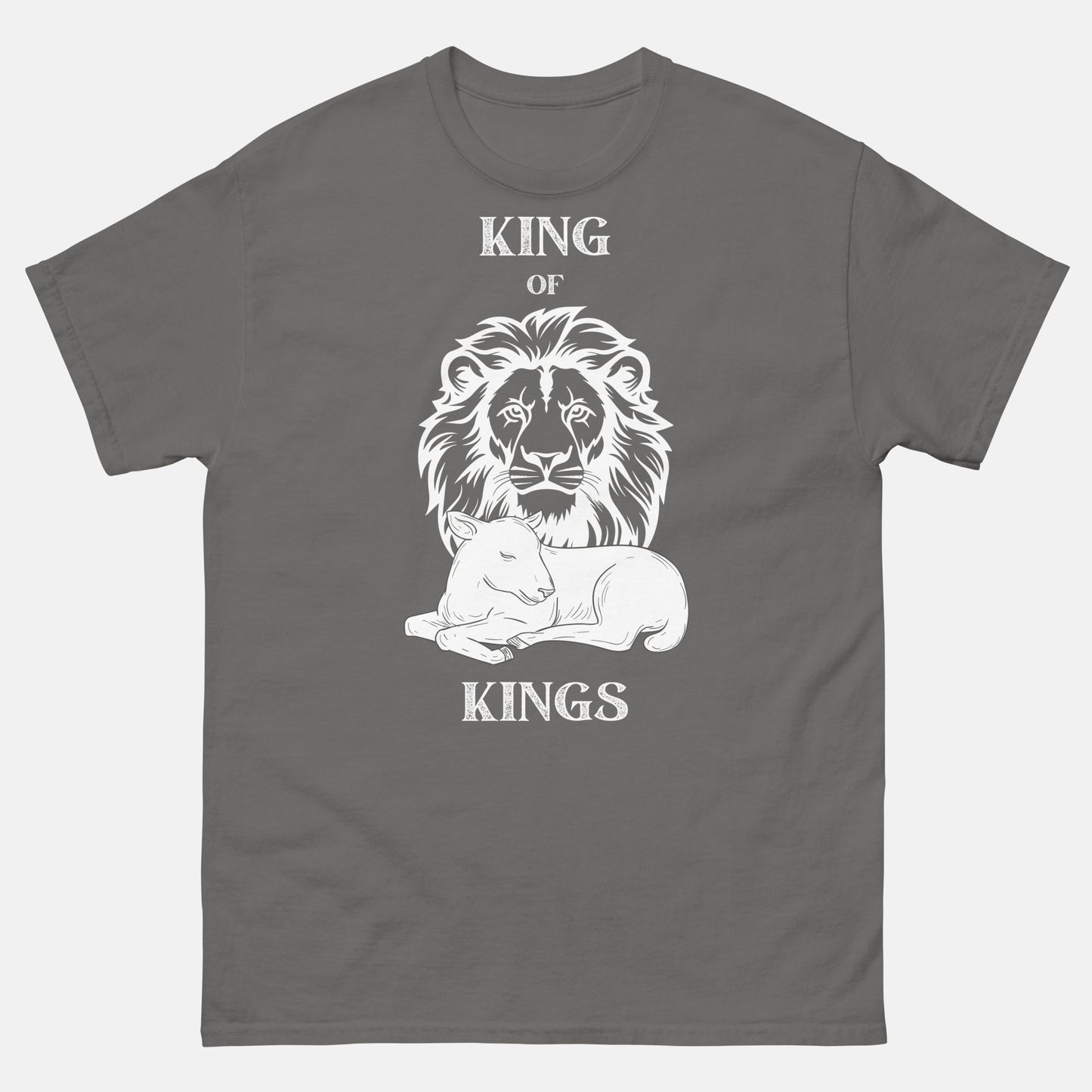 'King of Kings' - unisex cotton t-shirt charcoal