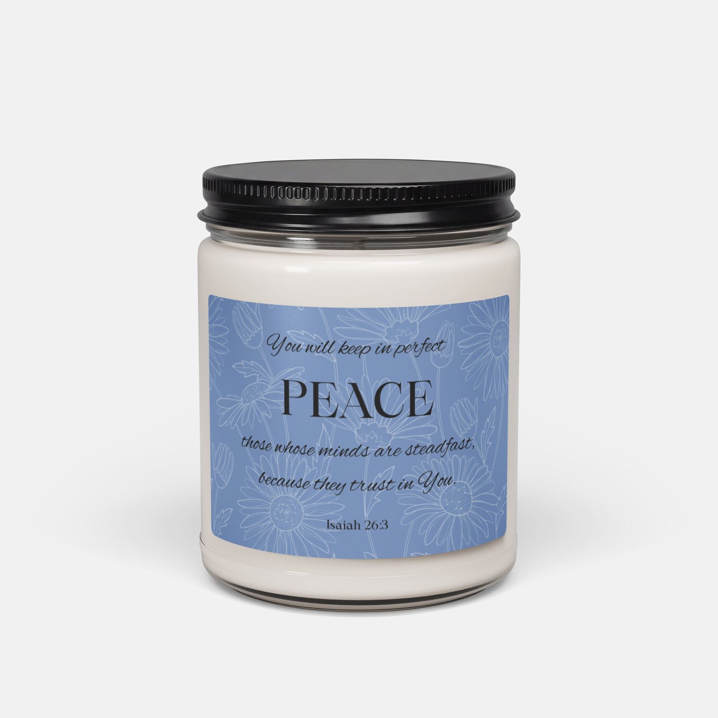 'Perfect Peace' - 60 hours scented soy candle - Clean Cotton - MIMIKO DESIGNS - christian apparel gifts