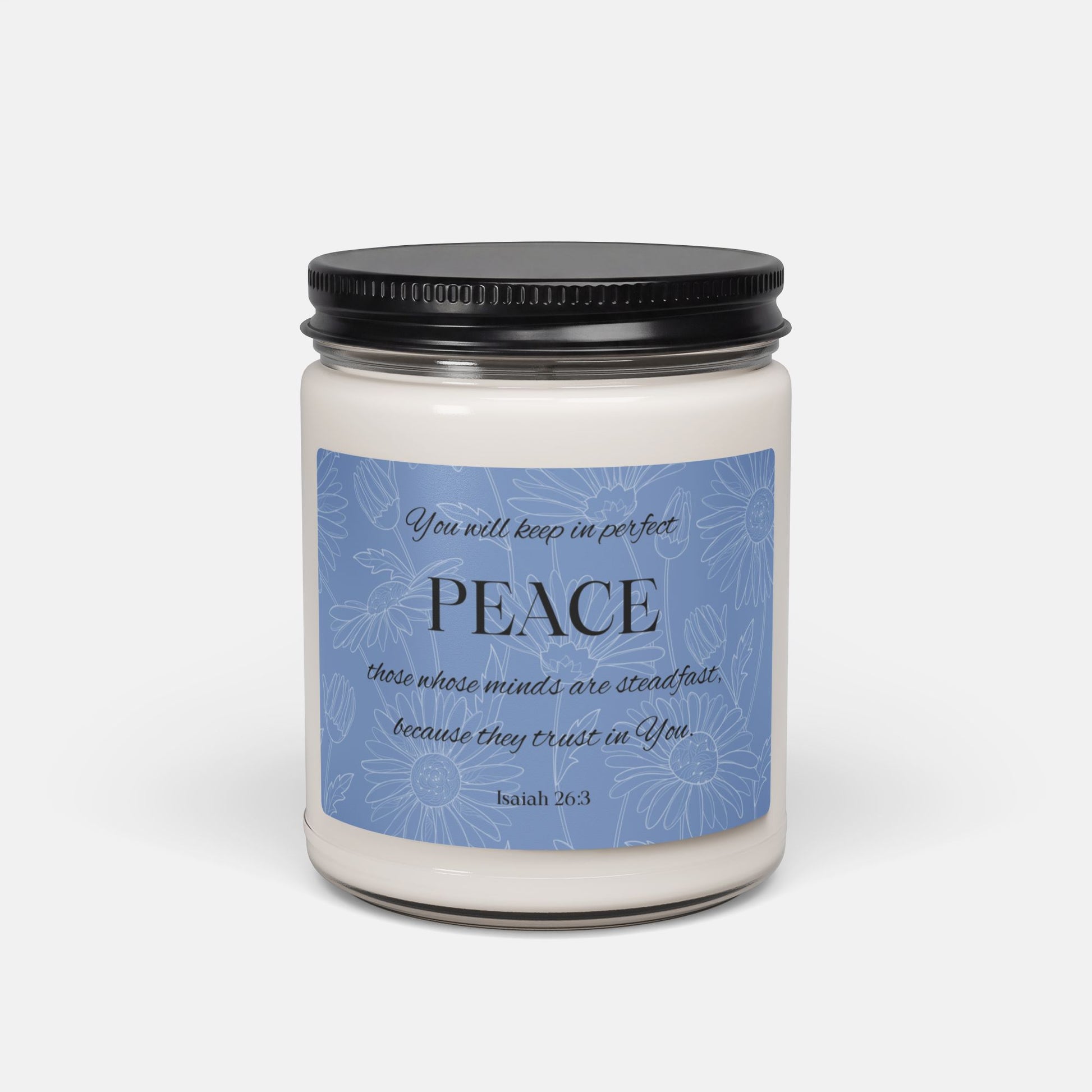 'Perfect Peace' - 60 hours scented soy candle - Clean Cotton - MIMIKO DESIGNS - christian apparel gifts
