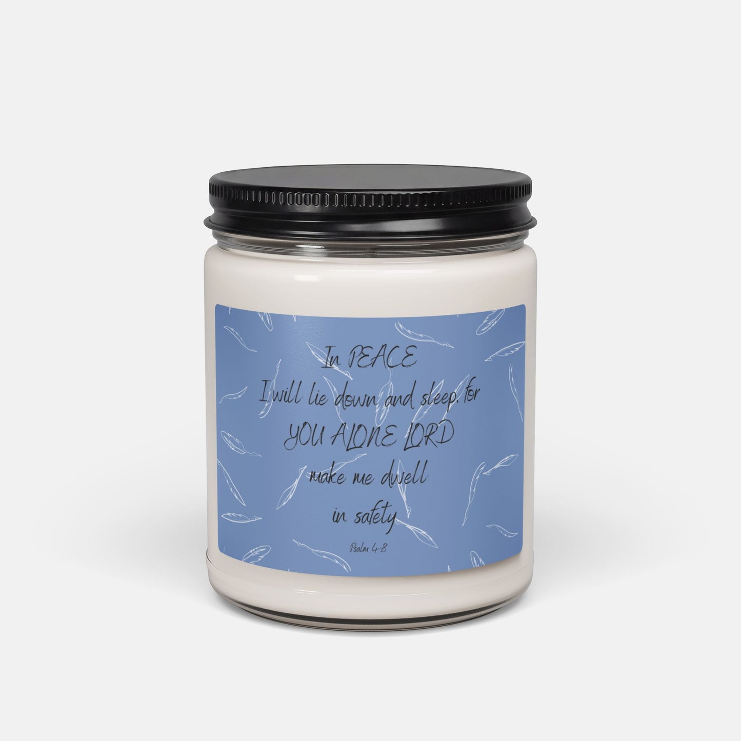 'Safe in the Lord' - 60 hours scented soy candle - Sea Salt and Orchid - MIMIKO DESIGNS - christian apparel gifts