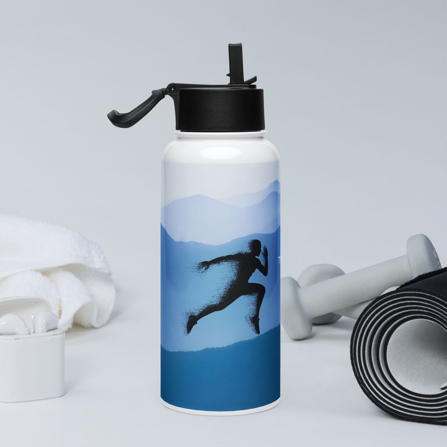 'Run and not faint' - 32oz water bottle - MIMIKO DESIGNS - christian apparel gifts