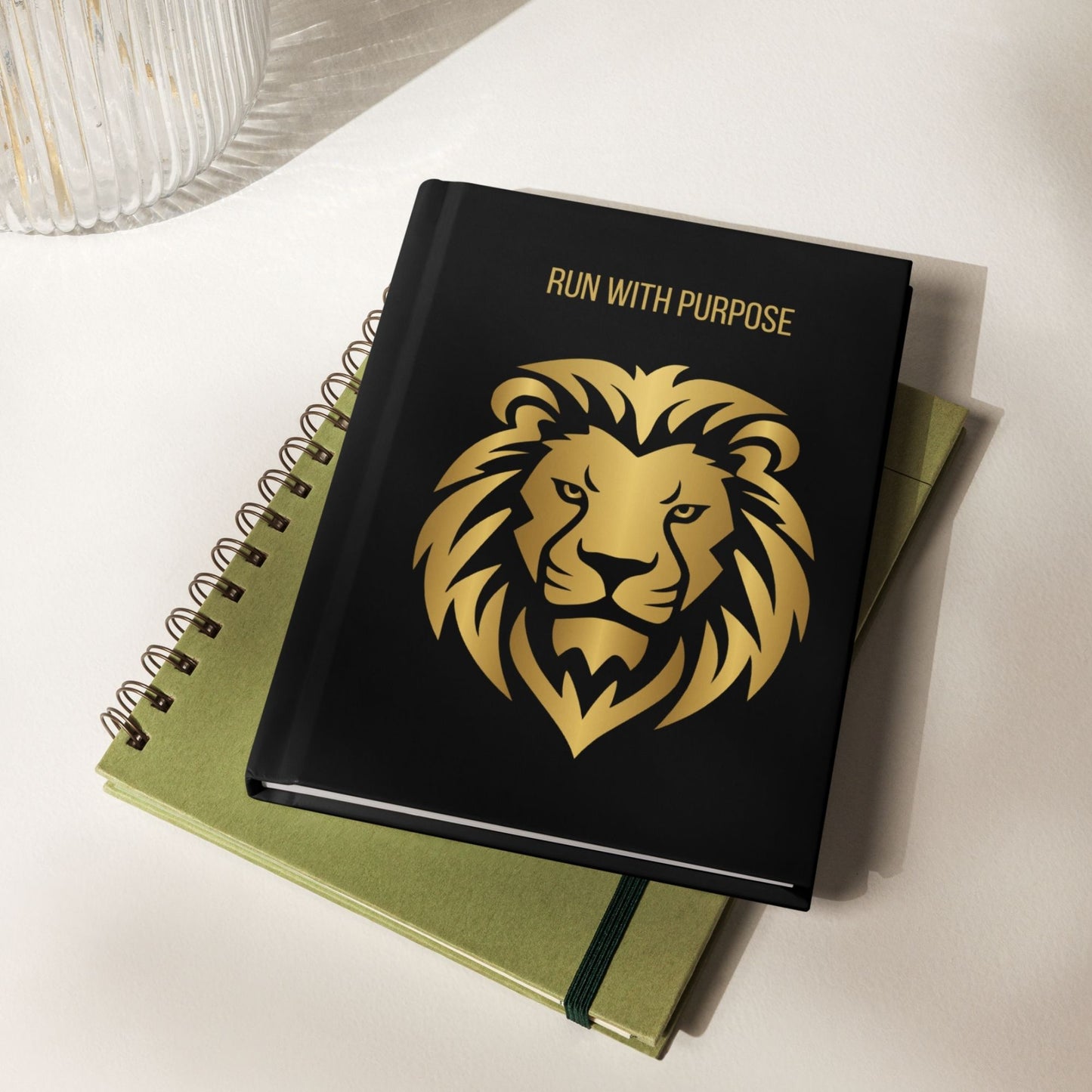 'Lion' hardcover journal - black and gold - MIMIKO DESIGNS - christian apparel gifts