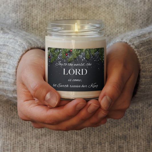 'Joy to the world' - 60 hours scented soy candle - Christmas Warmth - Mimiko Designs - christian apparel gifts