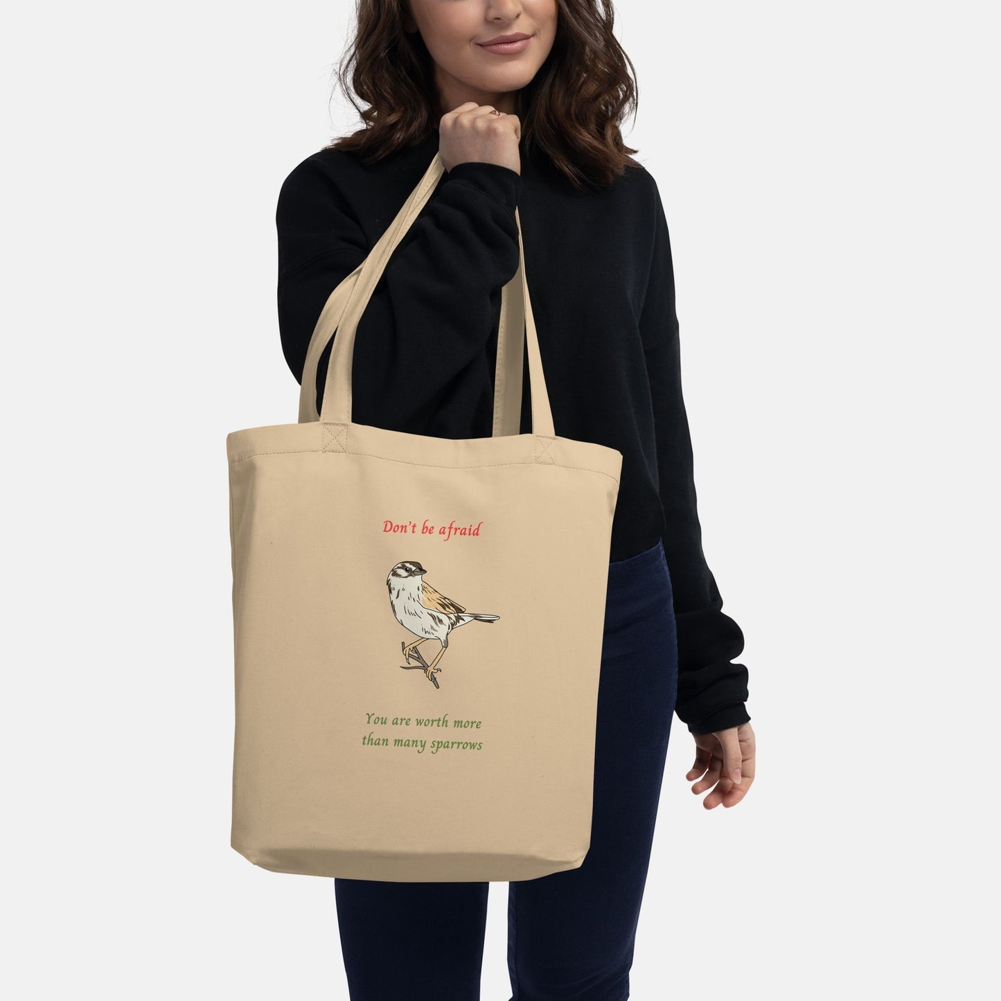 'Sparrow' - eco tote bag - MIMIKO DESIGNS - christian apparel gifts