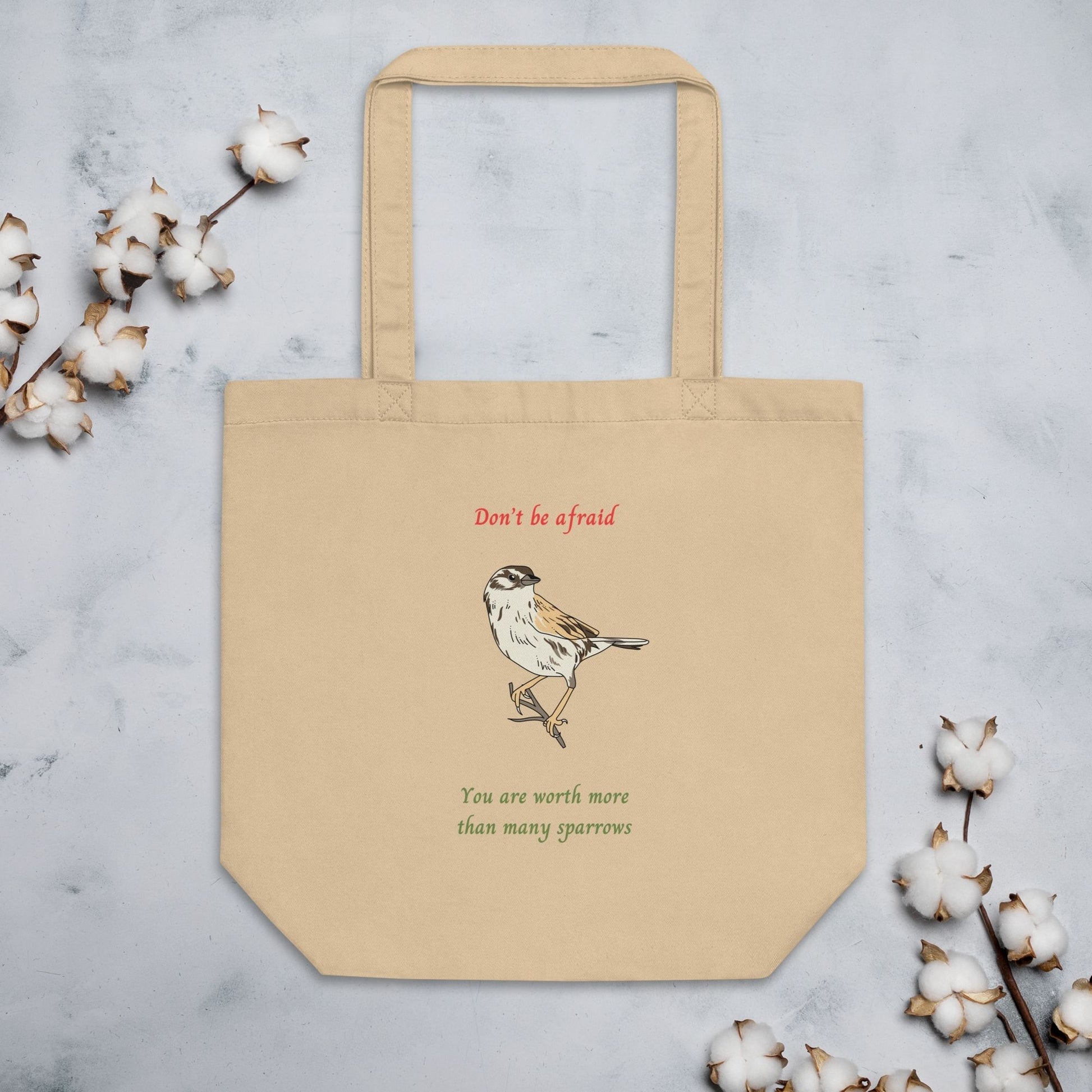 'Sparrow' - eco tote bag - MIMIKO DESIGNS - christian apparel gifts