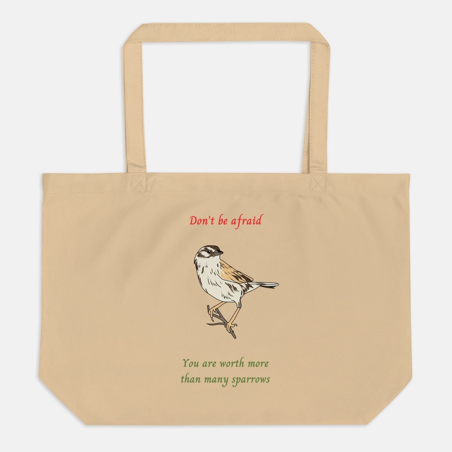 'Sparrow' - eco tote bag XXL - MIMIKO DESIGNS - christian apparel gifts
