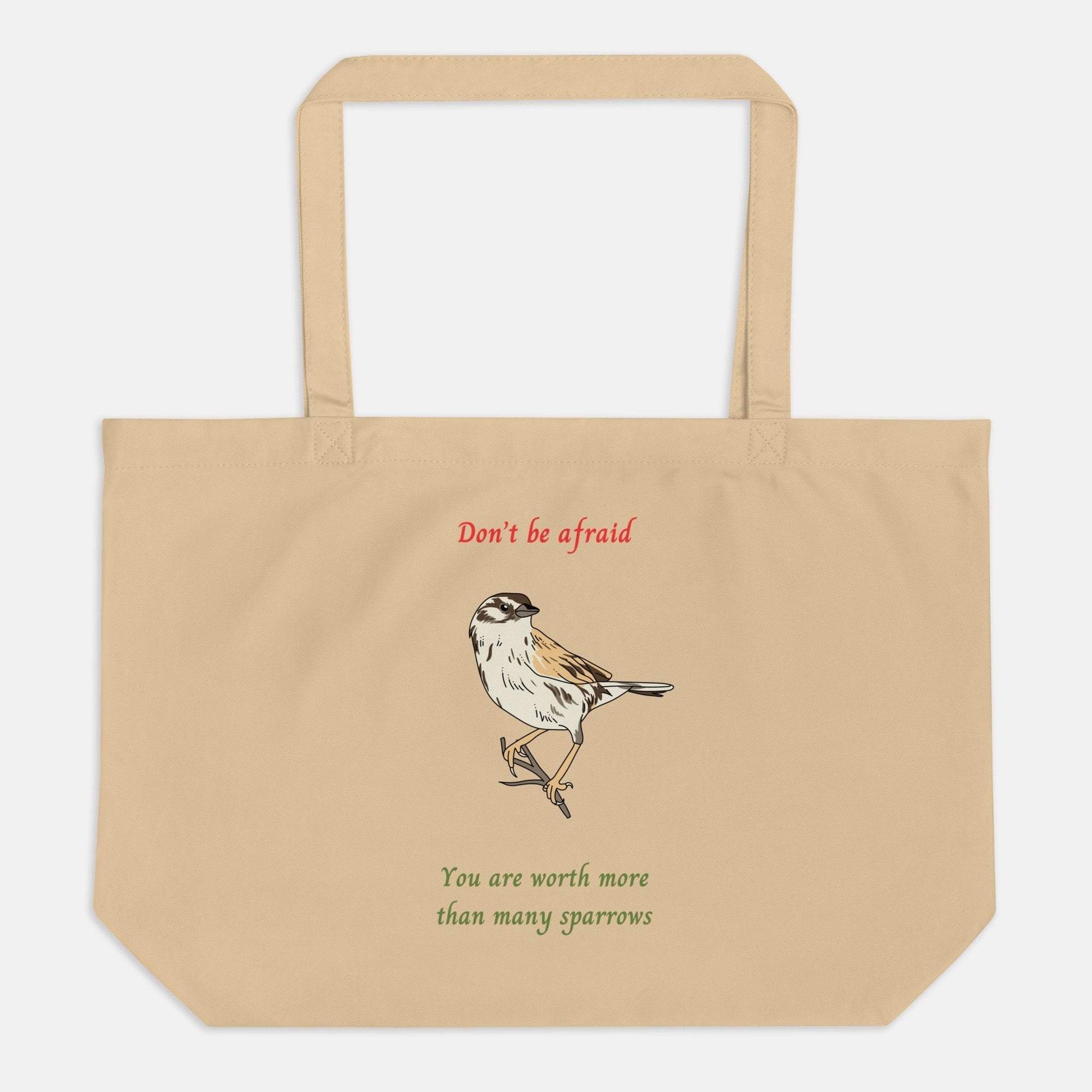 'Sparrow' - eco tote bag XXL - MIMIKO DESIGNS - christian apparel gifts